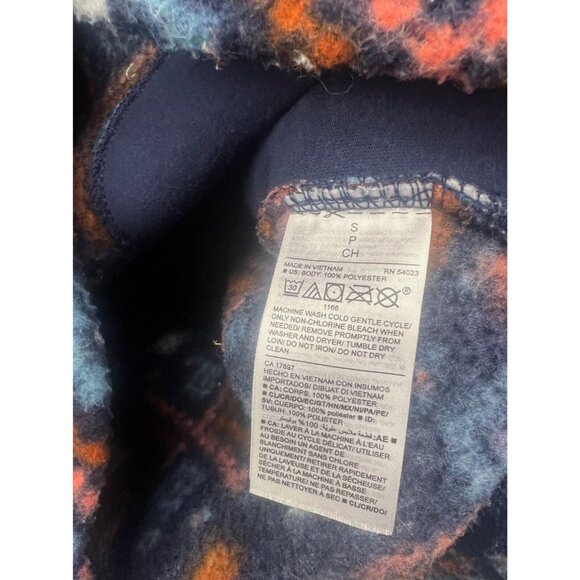 Old Navy Sweater Women's Small Navy Blue Orange Aztec Print Fleece Half Zip - Picture 6 of 7